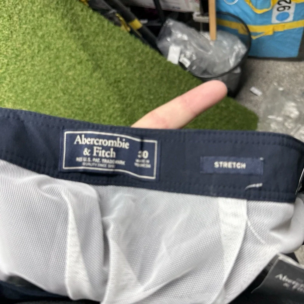 Abercrombie & Fitch Swim Shorts Mens 30 Trunks Navy Blue Drawstring Board NEW
